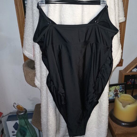 NEW Isabel Maternity By Ingrid & Isabel Black Ruffle Flounce Swimsuit XL - Picture 4 of 7